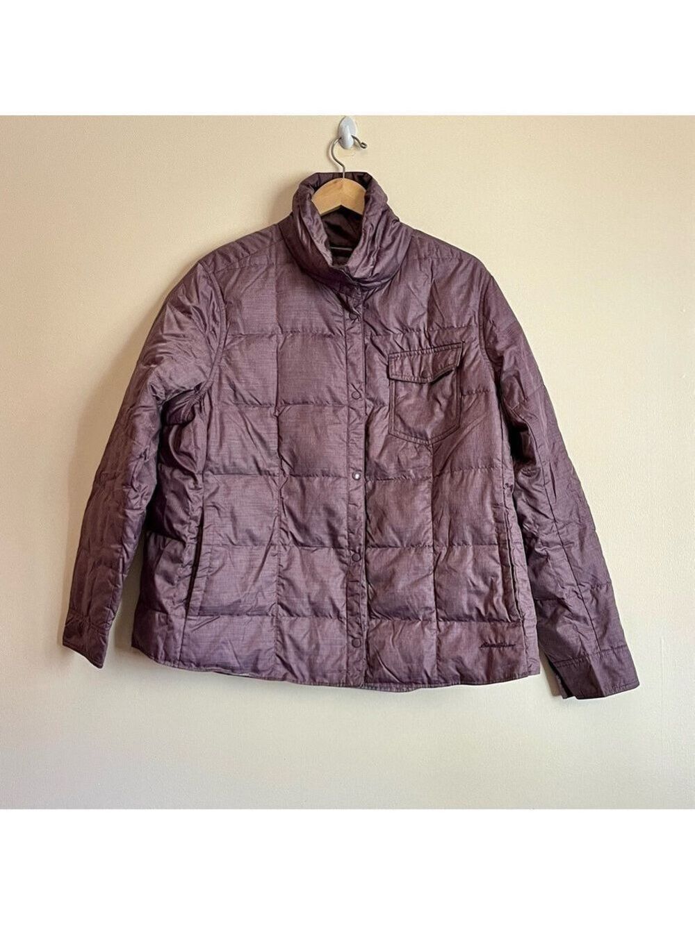 Eddie Bauer 2XL Purple Down Puffer Jacket Snap Front Women’s Gorpcore Winter